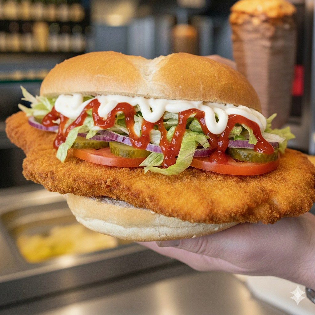 Hühnchenschnitzel Semmel